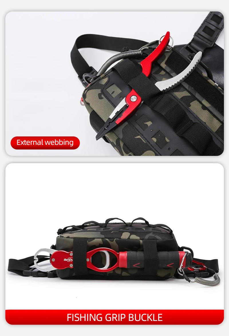 Description Picture 6 of itemFishing Vest Bag Men's Camo Fishing Lures Utility Tackle Chest Bags Waist Pack Outdoor Mountaineering Camping Hiking EDC Hunting
