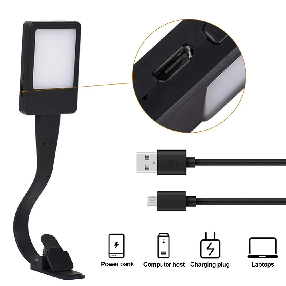 Description Picture 4 of item360° Flexible Table Lamp with Clip Stepless Book Led Desk Lamp Rechargeable Bedside Night Light for Study Reading Office Work