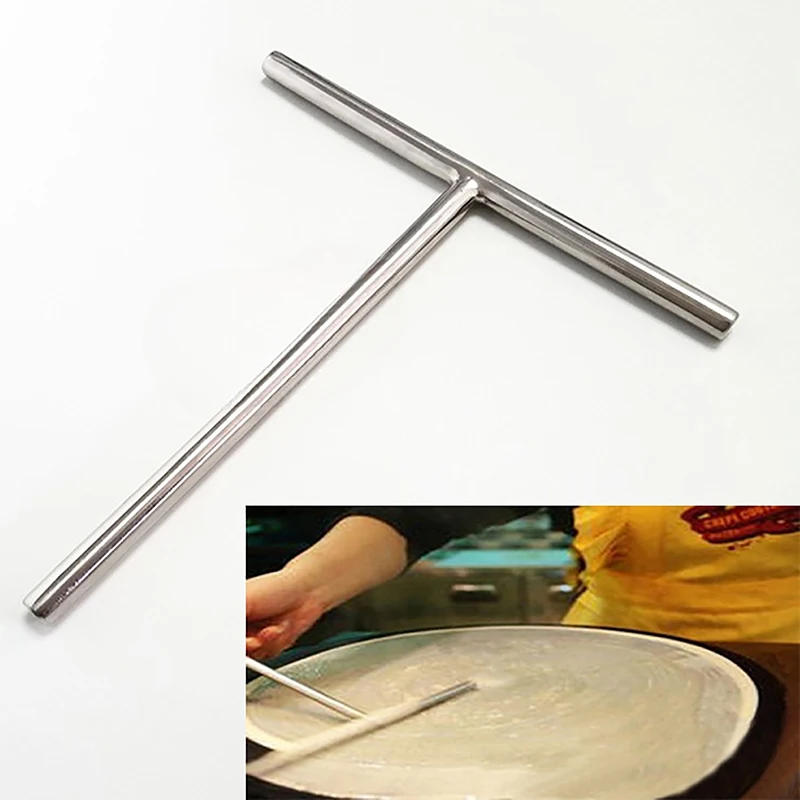 Description Picture 3 of itemCrepe Spatula Spreader Pancake T Maker Tool Turner Set Utensils Scraper Cake Shape Rake Pan Metal Making Kit Stick Icing Brownie
