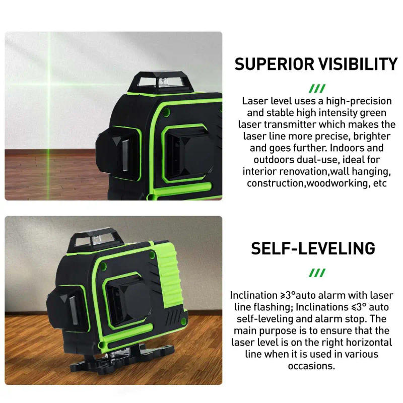 Description Picture 5 of itemtripod/New Arrival Professional Laser Level  Rotary Lasers 16 Lines Green Line Lasers Laser Levels Self Leveling Laser Level 360