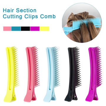 Professional Hair Grip Clamps Salon Hair Section Cutting Clips Comb Barber Dyeing Perm Hair Pins Home DIY Barrette Hair Styling
