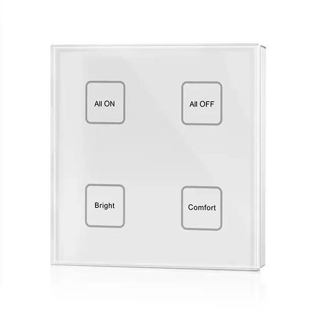 Description Picture 2 of item4 Button Zigbee3.0 Wall Mounted LED Touch Panel Remote TS4(WZS) 100-240VAC Scene Recall Function Through Tuya APP For LED Lights