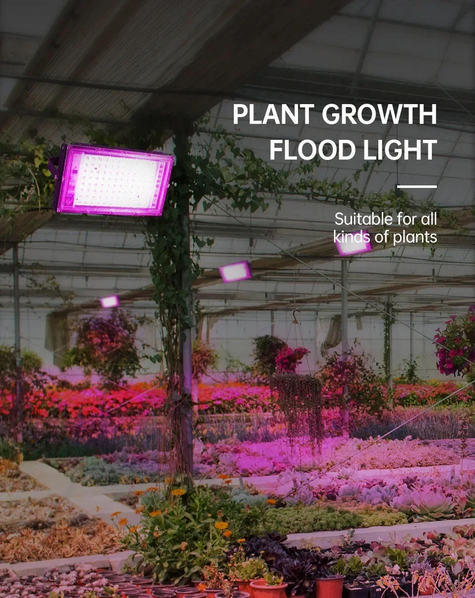 Description Picture 2 of itemFull Spectrum LED Grow Light Phyto Lamp AC 220V 50W 100W 150W With EU Plug For Greenhouse Hydroponic Plant Growth Lighting