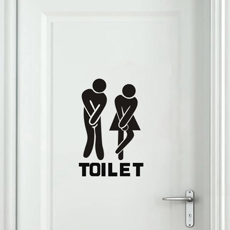 Description Picture 2 of item1PC French Wall Stickers - Funny Toilet Entrance Sign Sticker for France Home Restaurant Toilette Decor