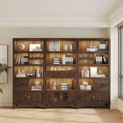 Solid Wood Office Bookcase for Books Library Book Storage Shelf Large Light Desk Organizer Estanteria Furniture for Room LVSC