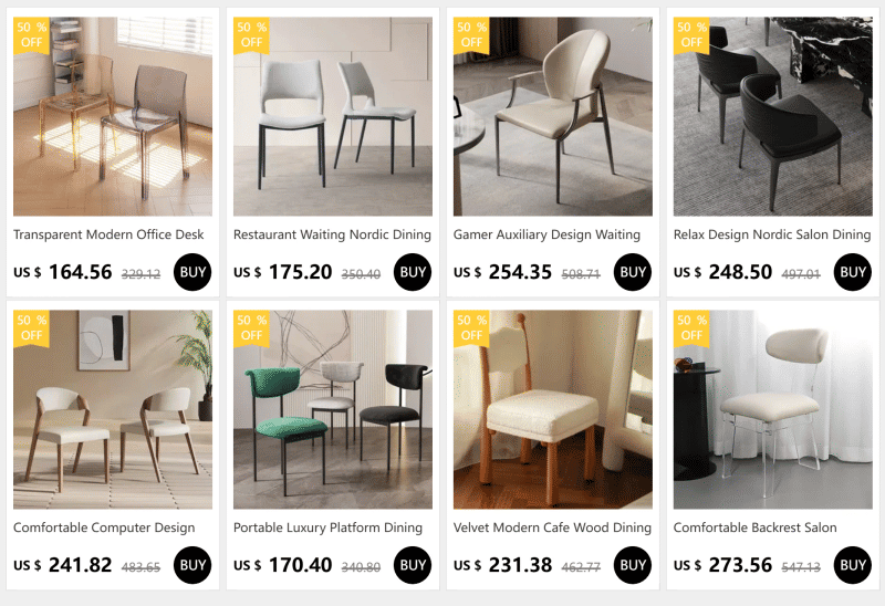 Description Picture 2 of itemBackrest Nordic Dining Chairs Mobile Design Living Room Throne Dining Chairs Modern Dining Silla Nordica Furniture Luxury