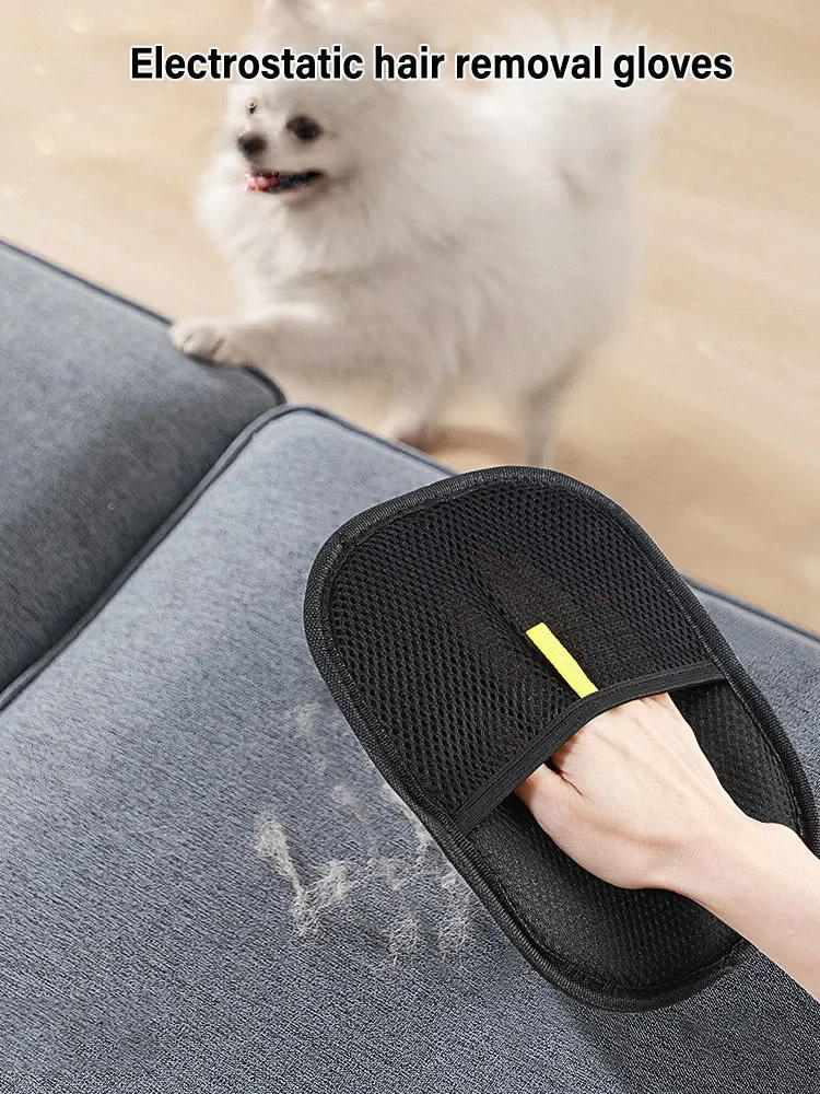 Description Picture 2 of itemPet Grooming Gloves Static Dedusting Brush Pet Hair Remover Brush Removing Dog Cat Hair From Sofa Carpet Clothes Pet Products