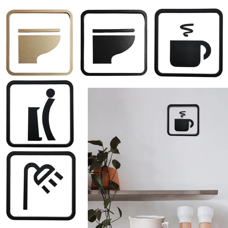 Description Picture 4 of itemIdentification Sign Door Signs Easy Installation Wall Art Decor Wall Plaque Decor Signage for Work Business Parking Restroom