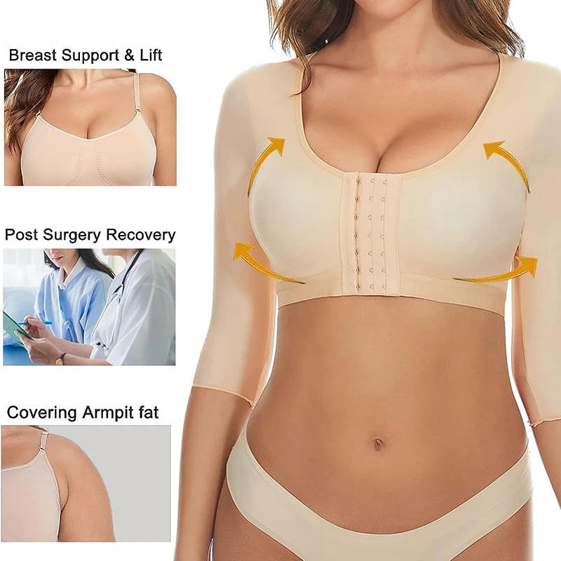 Description Picture 6 of itemMISSMOLY Womens Arm Shaper Tops Slimmer Compression Half Sleeves Post Surgery Posture Corrector Shapewear