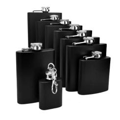 Discount 1oz /3oz /4oz/6oz /7oz /8oz/9oz /10oz/12oz , 304 stainless Steel Matt black Hip Flask with free funnel