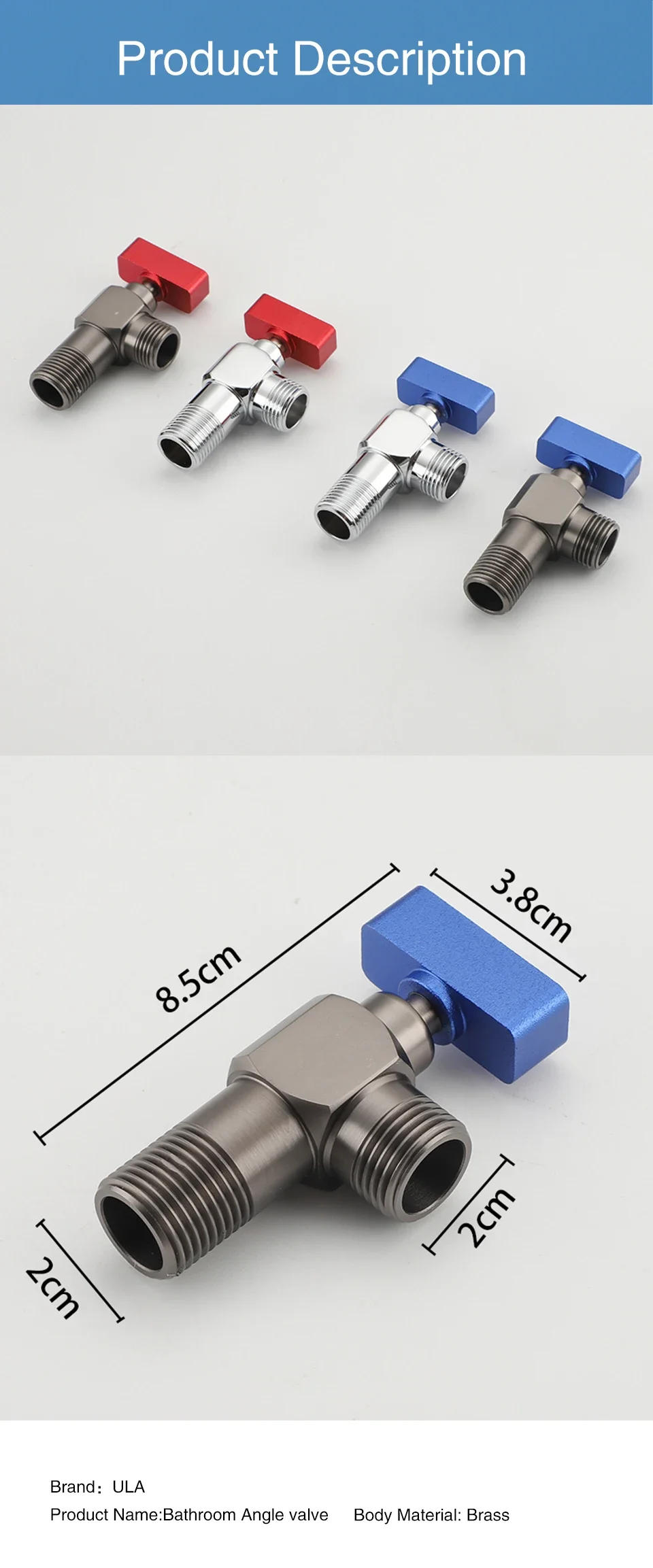 Description Picture 3 of itemFliger Brass Angle Valve Inlet Valves Diverter Valves Toilet Filling Valve Valve G1/2 Kitchen Bathroom Accessories