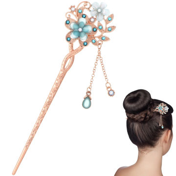 Rhinestone Bobby Pins Chinese Hairpins Women Stick Sticks for Buns Accessories Vintage Chopstick Bride