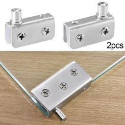 Glass Glass Pivot Hinge Wine Cabinet Door Rotating Pivot Clip Stainless Steel Door Shaft For 5-8mm Glass Cupboard Hinge Hardware