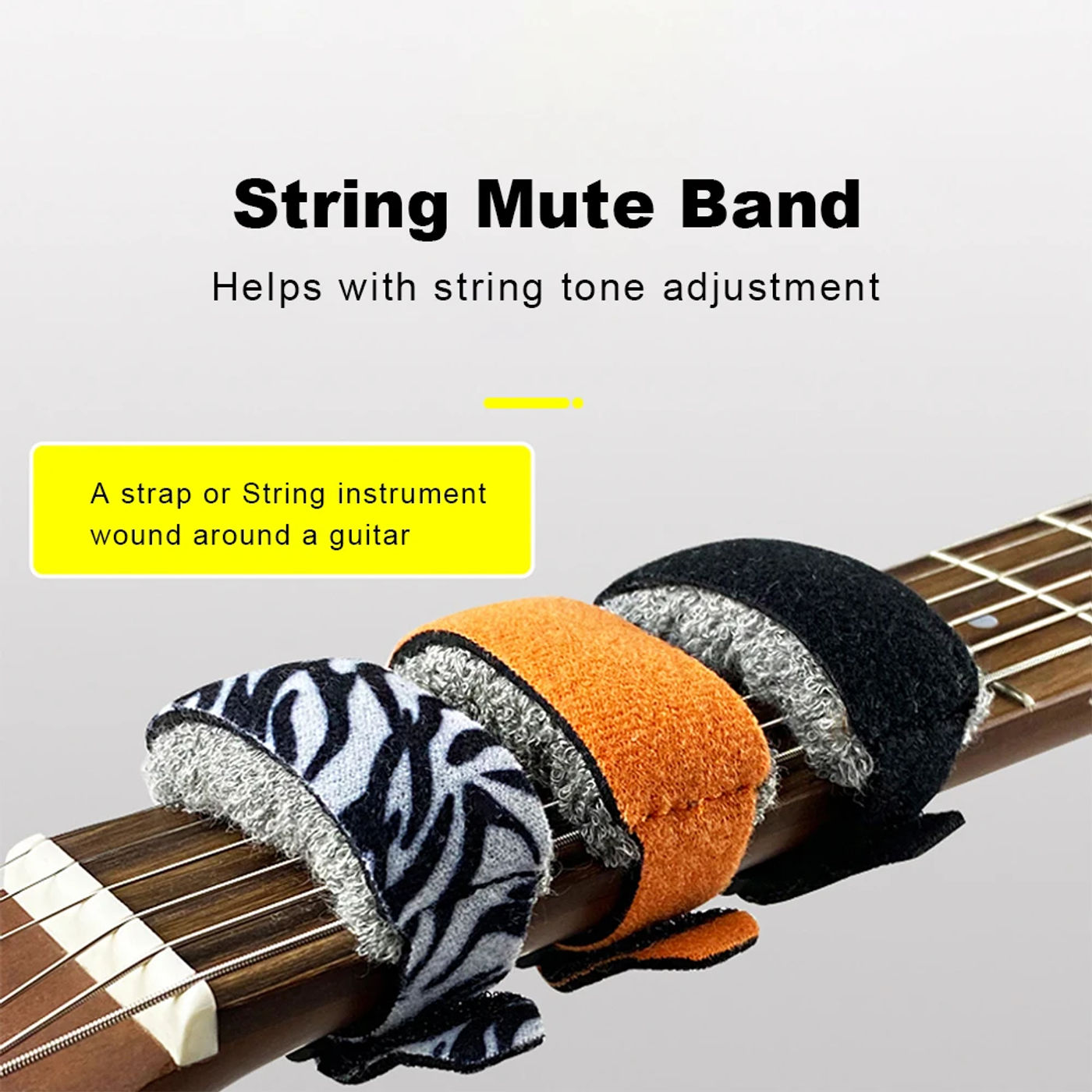 Description Picture 6 of itemGuitarNoise Damper Strings Mute Noise Damper Guitar Tape Dampeners String Wraps Instruments Accessories for Guitar Bass Ukule
