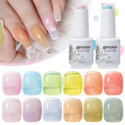 Arte Clavo 15ml Semi Permanent Jelly Gel Nail Polish White Red Purple Natural Transparent Nude Nails Art Soak Off UV LED Varnish