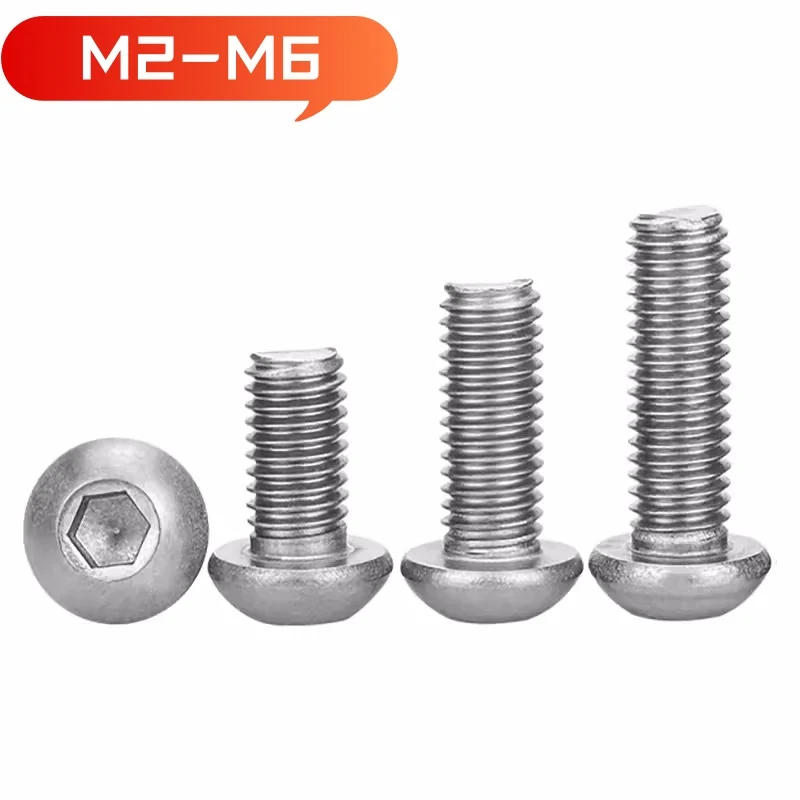 Description Picture 6 of itemSL M2 M2.5 M3 M4 M5 M6 TA2 pure titanium round head hexagon screw DIN7380 pure titanium pan head bolt