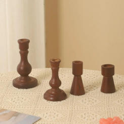 New Wooden Candle Holder Solid Pine Wood Candle Rack Wooden Craft Table Candlesticks Decor