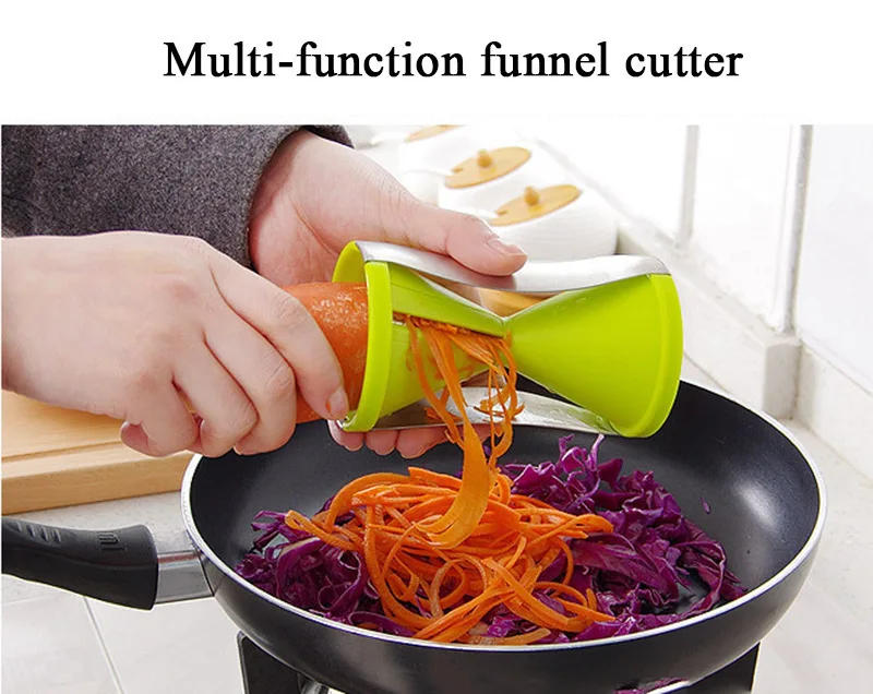 Description Picture 3 of itemZucchini Spaghetti Maker Best Spiraler Spiralizer Noodle Zoodler Fettuccine  Pasta Hand Slicer kitchen gadgets Vegetable Cutter
