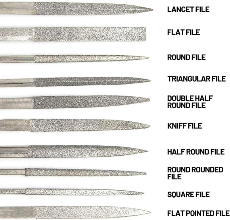 Description Picture 6 of itemNew 10Pcs Diamond Needle File Set For Jewelry Metal Wood Ceramic Glass Stone Craft Sharping Working Hand Carving Tool