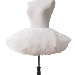 Women Ruffled Petticoat 6 Layer Tulle Bubble Puffy Skirt Pleated Hoopless Tutus Crinolines Underskirt Short Half Slips Dress