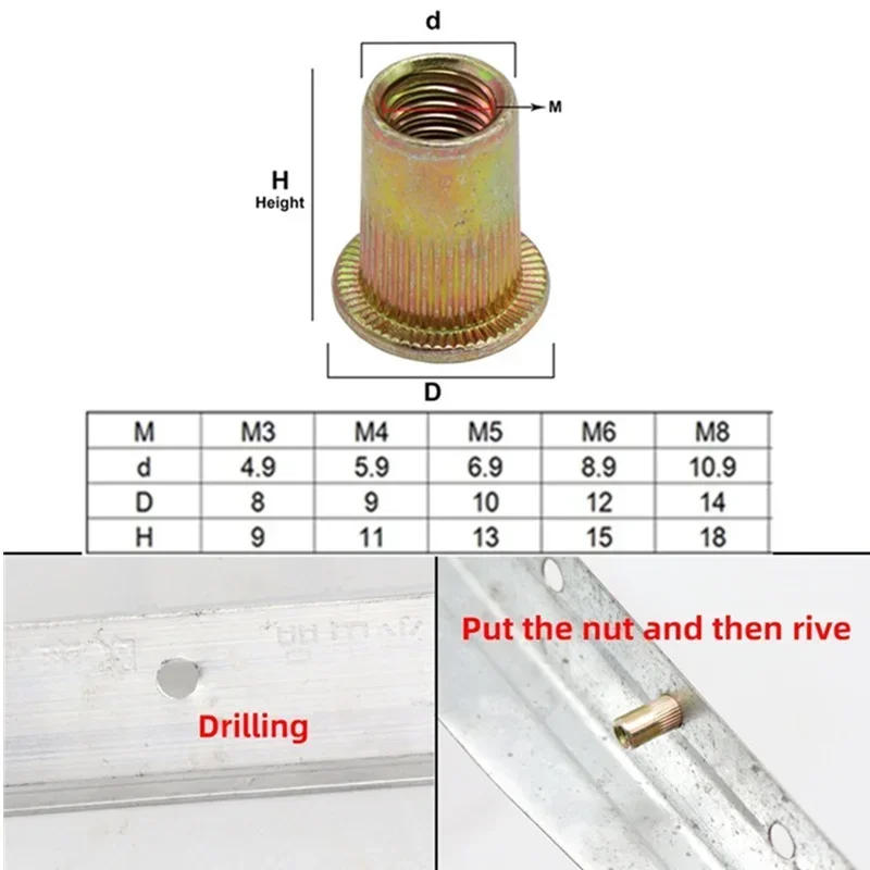 Description Picture 4 of item100/400PCS Rivet Nuts Gun Mandrel Kit M3/M4/M5/M6/M8 Nut Rivet Mandrels Repairtool Nut Gun Flatheadscrew Pop Nut Rivet Gun Set