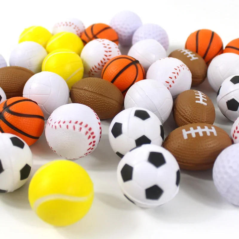 Description Picture 5 of itemSqueeze Ball Stress Relief Toy 4CM Football Basketball Baseball Tennis Soft Squishy Antistress Kid Outdoor Novelty Gag Toys
