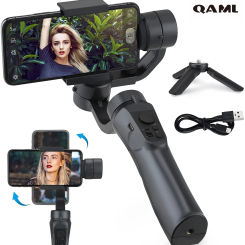 QAML F6 3 Axis Gimbal Handheld Smartphone Stabilizer Cellphone for iPhone Android Video Record, Support APP Zoom Face Tracking