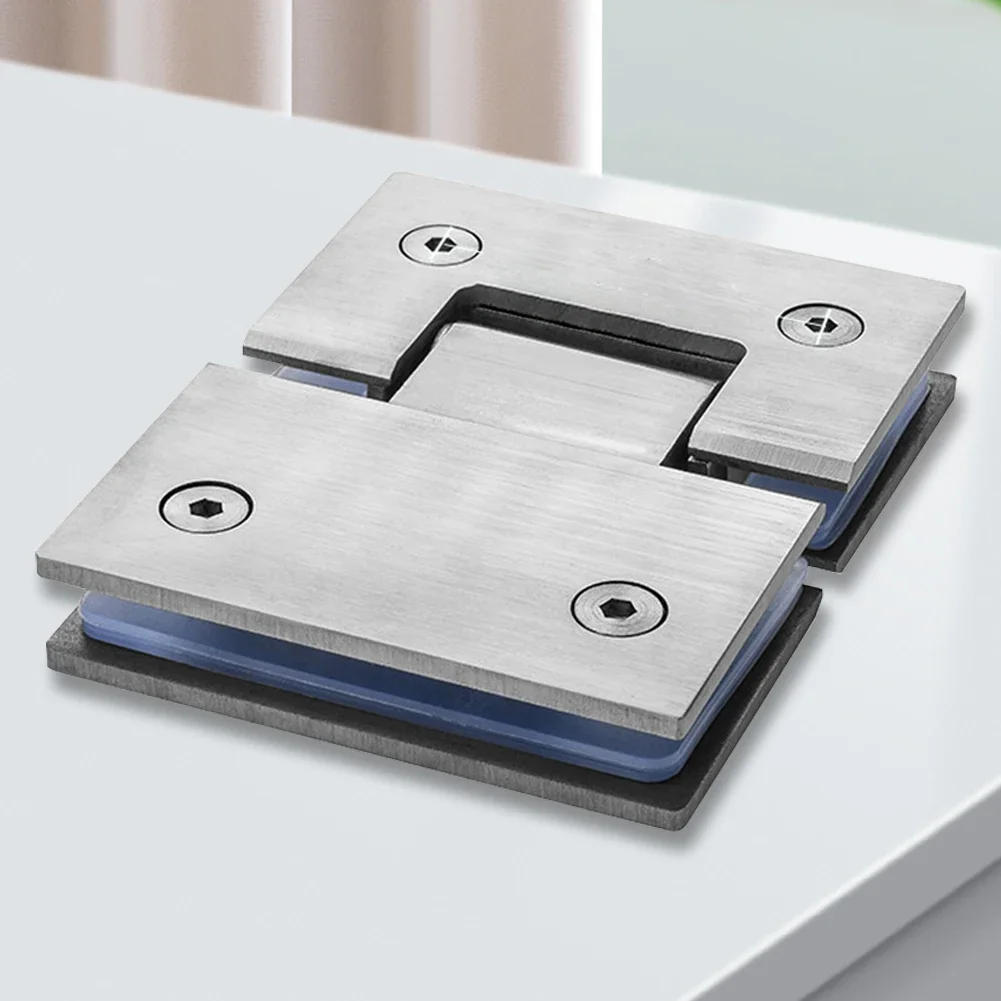 Description Picture 5 of item180 Degrees Showcase Clip 304 Stainless Steel Heavy Duty Glass Bracket Clamp Shower Door Hinge Furniture Hinge Replacement Parts