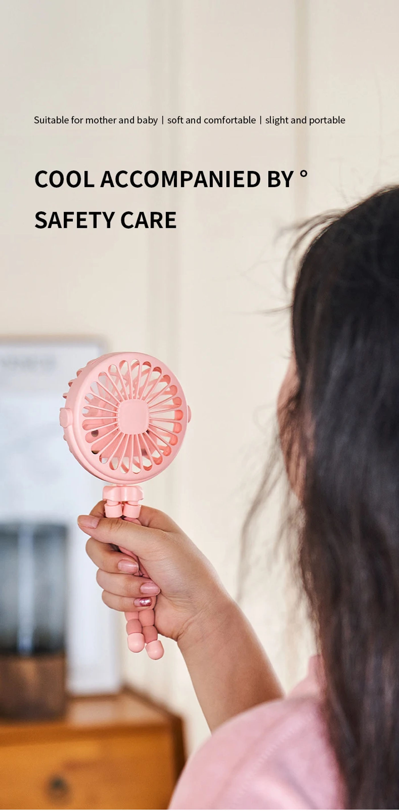 Description Picture 2 of itemNew Multifunctional Childrens Stroller Mini Fan Portable USB Charging Small Fan Mobile Phone Holder Outdoor Handheld Octopus Fan