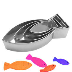 4PCS Cartoon Fish Cookie Cutter Aquatic Animal Fish Molds Cake Pastry Fondant Decorate Tools Cookie Cutters