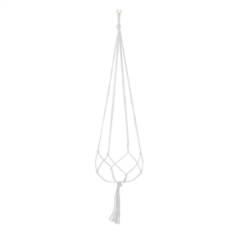 Description Picture 3 of item1pcs Braided Rope Hanging Basket  Flower Pot Straw Macrame Net Hanger Garden Holder Craft Plant Balcony Decor Accessories
