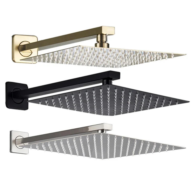 Description Picture 2 of itemRainfall Shower Head 8 InchSquare Bathroom Ultrathin Rain Top Shower Head with Shower Arm Faucet Accessories Wall Mounted