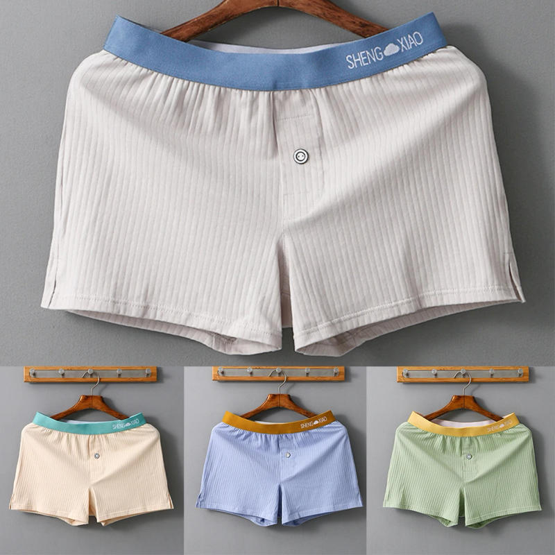 Description Picture 2 of itemMen's Panties Cotton Solid Color Breathable Boxers Shorts Men Underwear Trunks Homewear Loose Boxer Shorts And Underpants