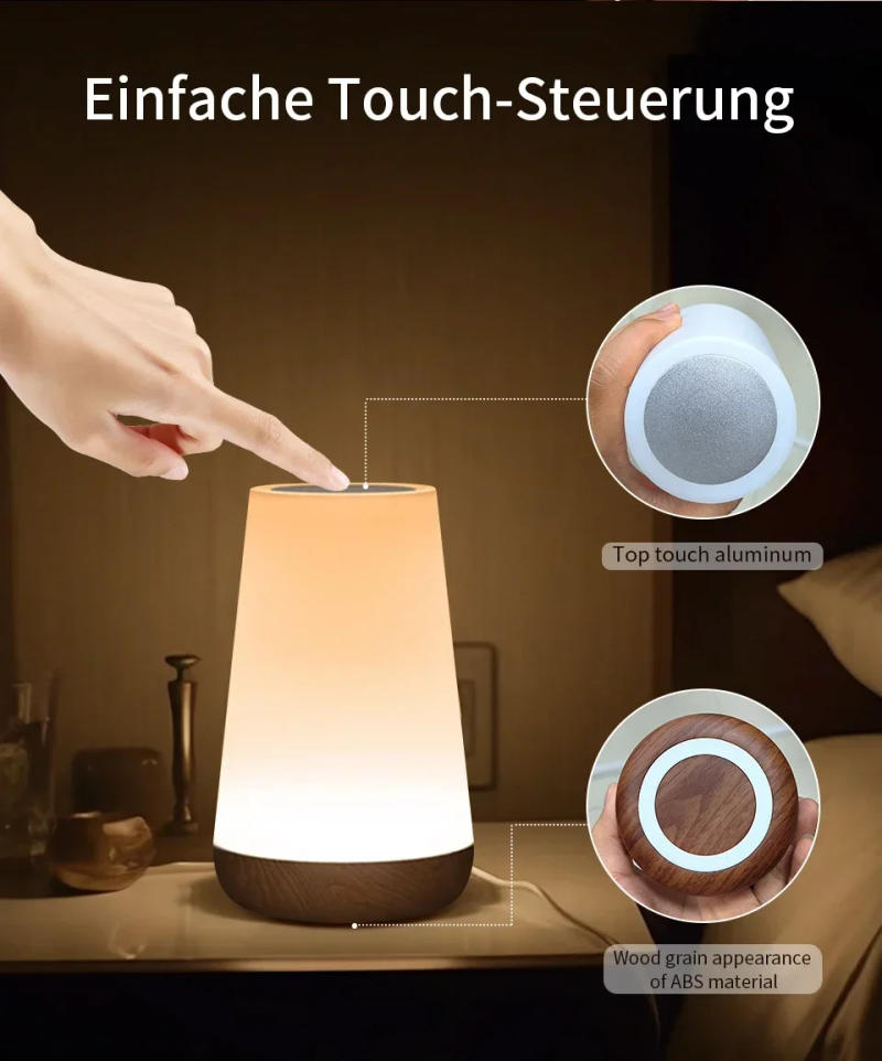 Description Picture 3 of itemTuya Wifi Smart Touch Night Light LED Table Lamp Bedside Lamp Voice Control Dimmable Lamp Rechargeable Bedside Lamp Alexa Google