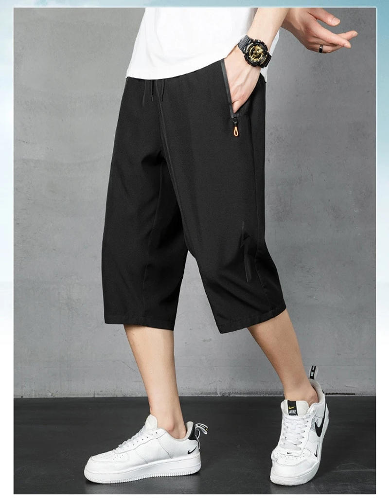 Description Picture 3 of itemBOLUBAO 2024 Outdoor Casual Shorts For Men Solid Color Large Pocket Capri Pants High Quality Design Street Wear Shorts For Men