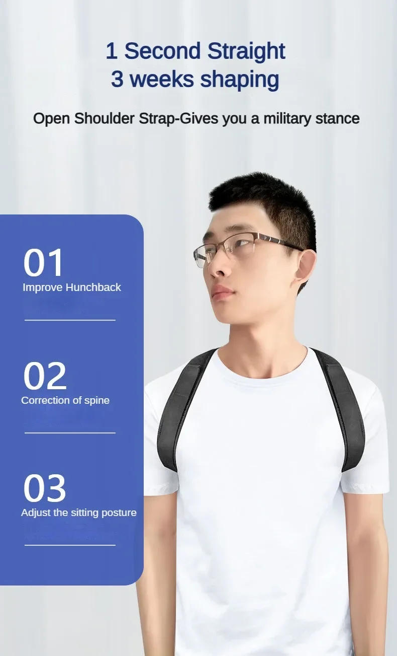 Description Picture 3 of itemBack Posture Correction Belt Hunchback Prevention Correction of Sitting Posture Unisex Breathable Body Shaping Support Braces