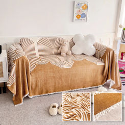 Universal Sofa Cover with Tassel Soft Pet Friendly Sofa Towel Easy-care Slipcover for Living Room Armrest Cover Sofa