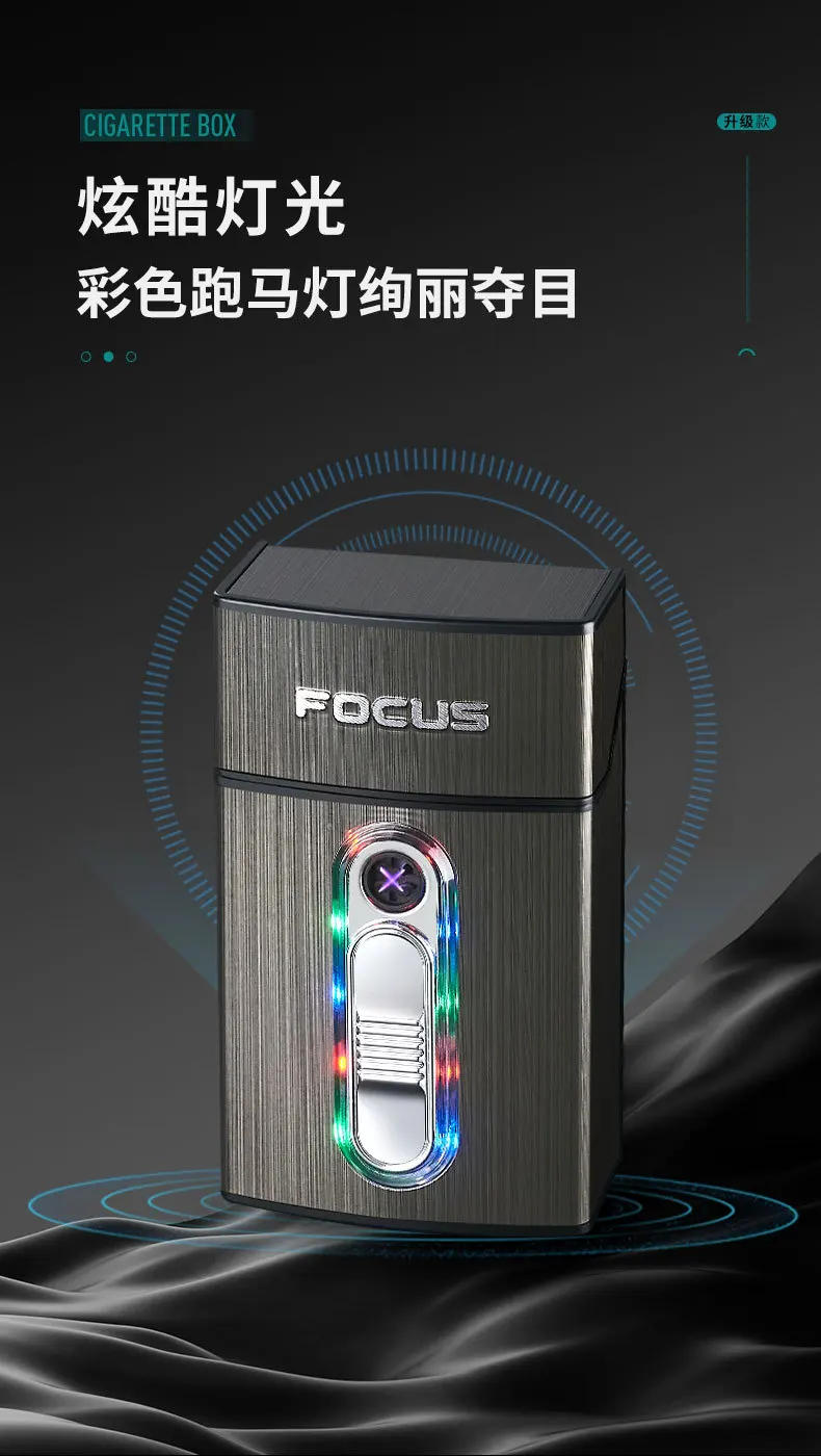 Description Picture 6 of itemType-C Rechargeable Upgraded Version Cross Double Arc Pulse Cigarette Lighter Cigarette Box Cool LED Lights 20 Pieces Cigarette