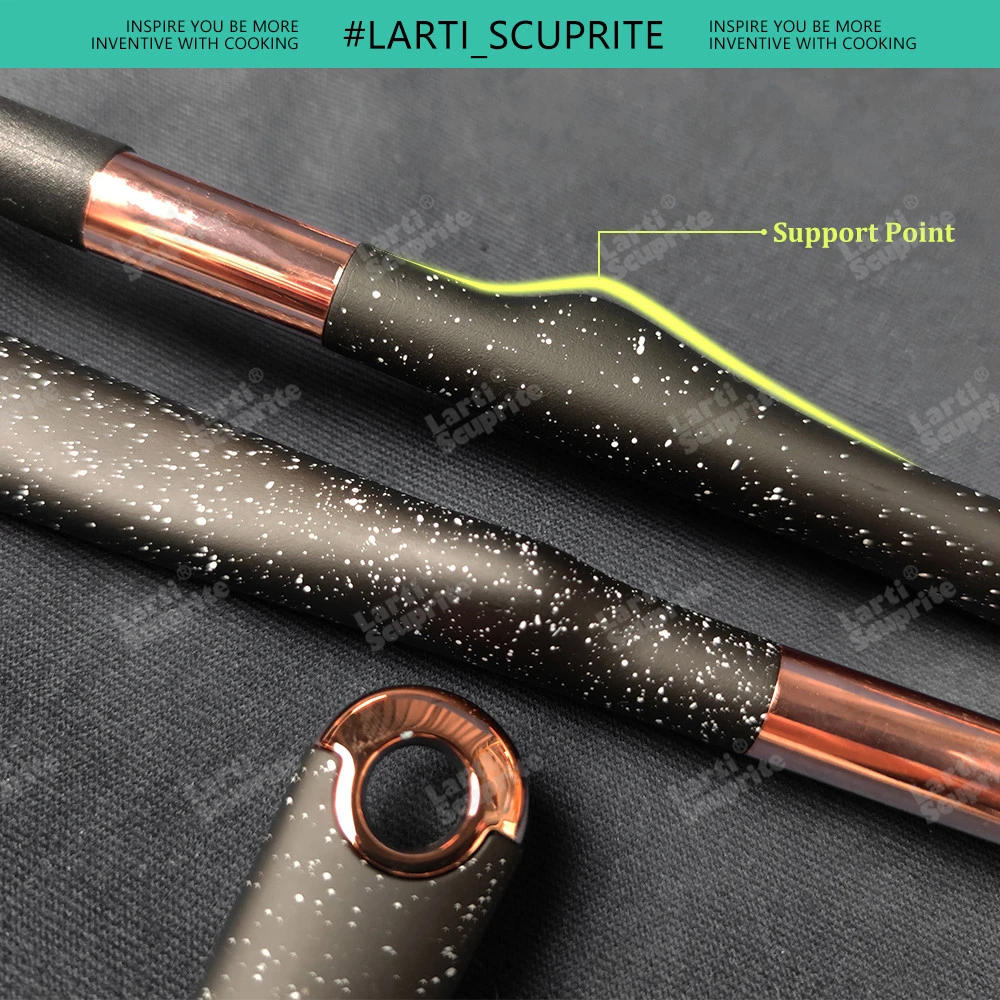 Description Picture 6 of itemSilicone Cooking Utensils Set Kitchen Non-stick Tool Gold Plated Handle Gadgets BPA FREE Kitchenware Heat Resistant Spatula Set