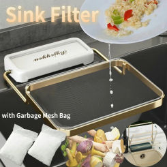 Kitchen Sink Filter Rack Foldable Sink Strainer Mesh Bag Stand Waste Garbage Net Shelf Anti-Clogging Disposable Garbage Mesh Bag