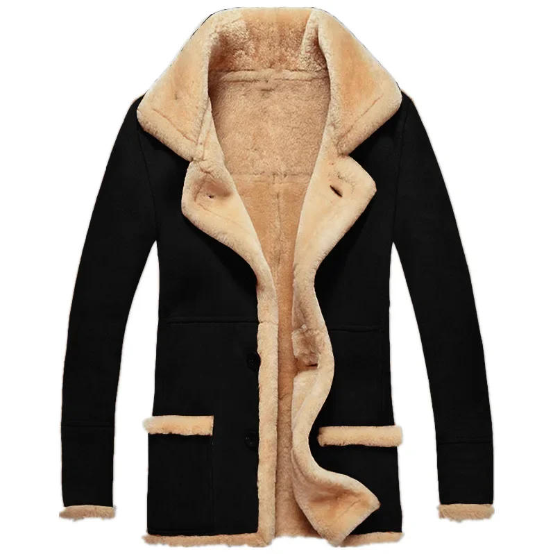 Description Picture 6 of item2023 Leather and Fur Integrated Men's Jacket, Autumn and Winter Thickened Jacket, Suede Warm Coat, Cotton Jacket