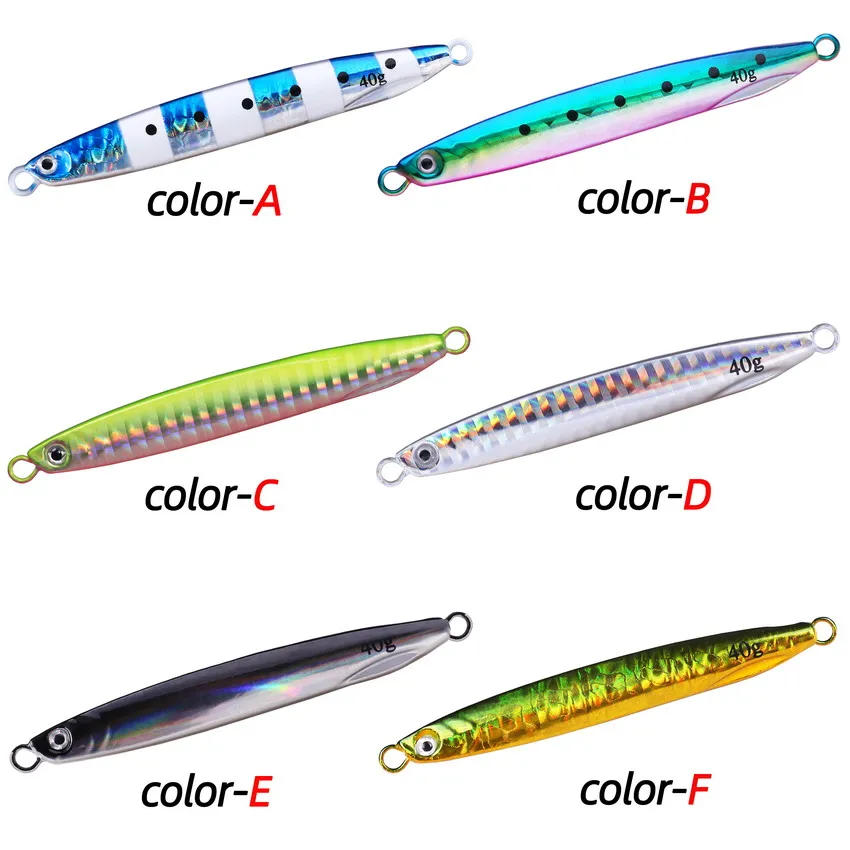 Description Picture 4 of itemJig Shore Jigging Spoon Casting Drag 7G 10G 14G 17G 21G 30G 40G SeaBass Lure Artificial Bait Fishing Gear