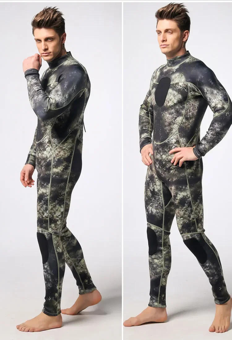 Description Picture 3 of itemMens Spearfishing Wetsuit 3mm Camouflage Neoprene One-piece Diving Suit for Scuba FreeDiving Jumpsuit Cold Water Swimsuit
