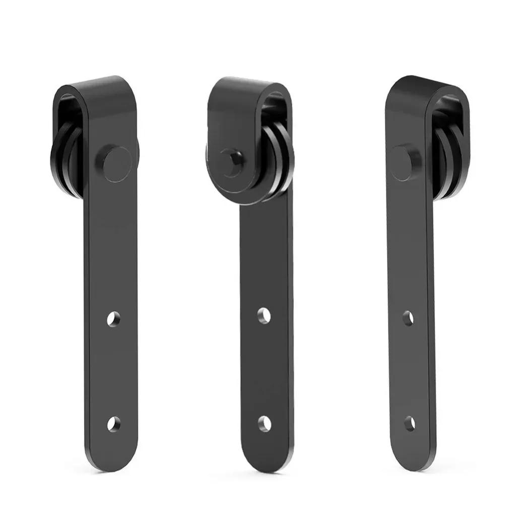 Description Picture 5 of itemCabinet Sliding Door Barn Track Hardware Wood Barn Door Rail Carbon Steel Barn Door System Slide Roller End Caps Floor Guide Kit