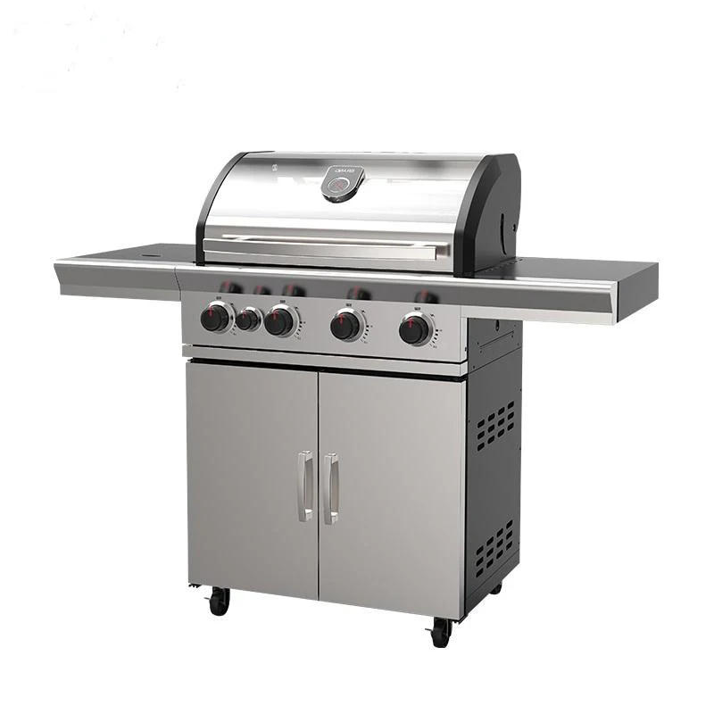 Description Picture 2 of itemHot Sale Professional Silver Outdoor Baking Oven Barbecue A Bbq Gas Grill With Trolley Rotisserie