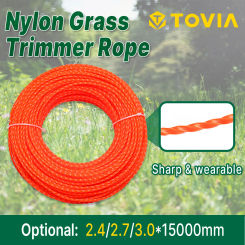 15m*2.4mm/2.7mm/3mm Mowing Nylon Grass Trimmer Rope Brush Cutter Strimmer Line Mowing Wire Lawn Mower Accessory