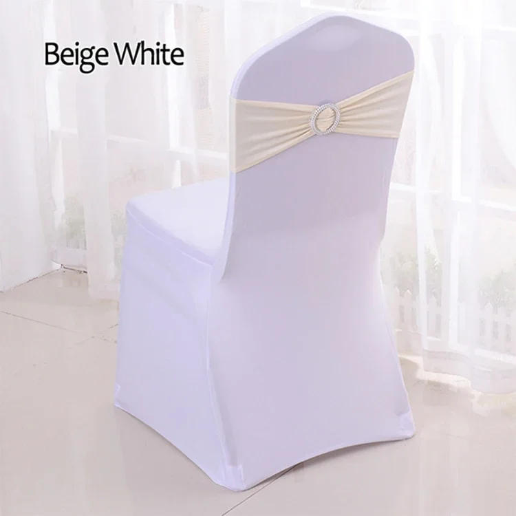Description Picture 4 of item10pcs/lot Wedding Decoration Chair Sash Stretch Lycra Spandex Chair Bands For Birthday Party Dinner Banquet Chair Covers Decor