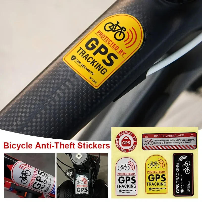 Description Picture 2 of item1set Bicycle GPS Sticker Scooter Motorcycle Anti-Theft Warning Sticker Tracking Reflective Waterproof Paster Bike Accessories