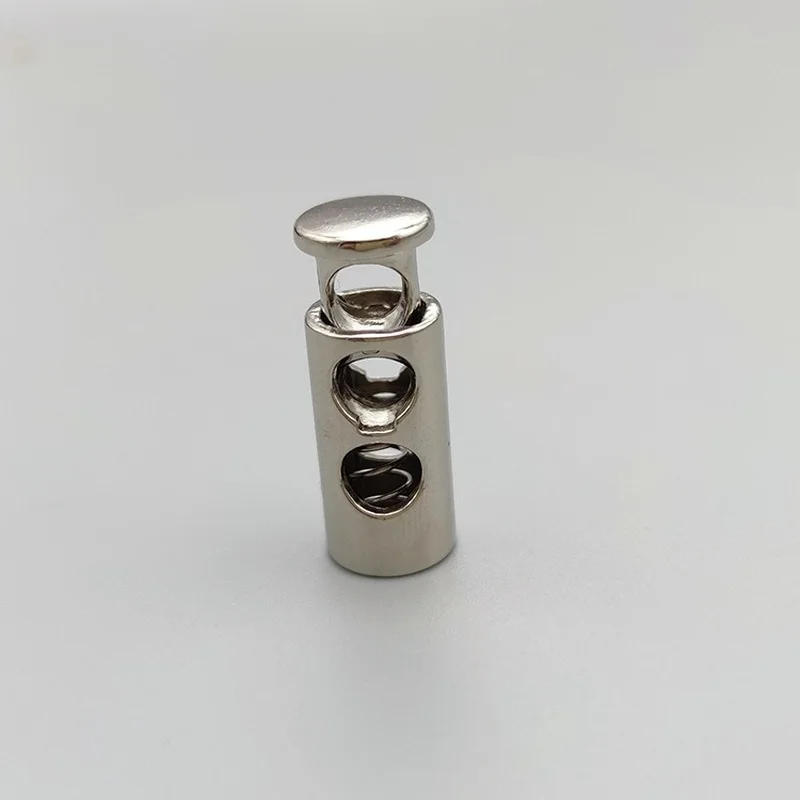 Description Picture 3 of itemNew 2pcs/bag Double Hole Metal Spring Elastic Cord Stopper Sweater Drawstring Adjustment Zinc Alloy Backpack Shoes Snap Button