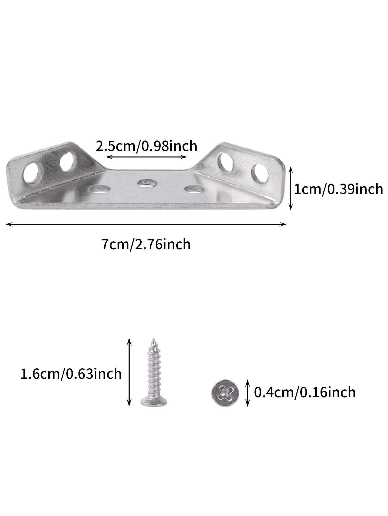 Description Picture 2 of item30-1set Stainless Steel Corner Brackets Furniture Angle Shelf Connector Cabinet Support Fixing Frame Corners Brace with Screws